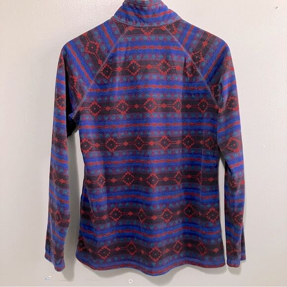 Eddie Bauer Quarter Zip Pullover Southwest Azetc Print Fleece Women Size Medium - Picture 5 of 7